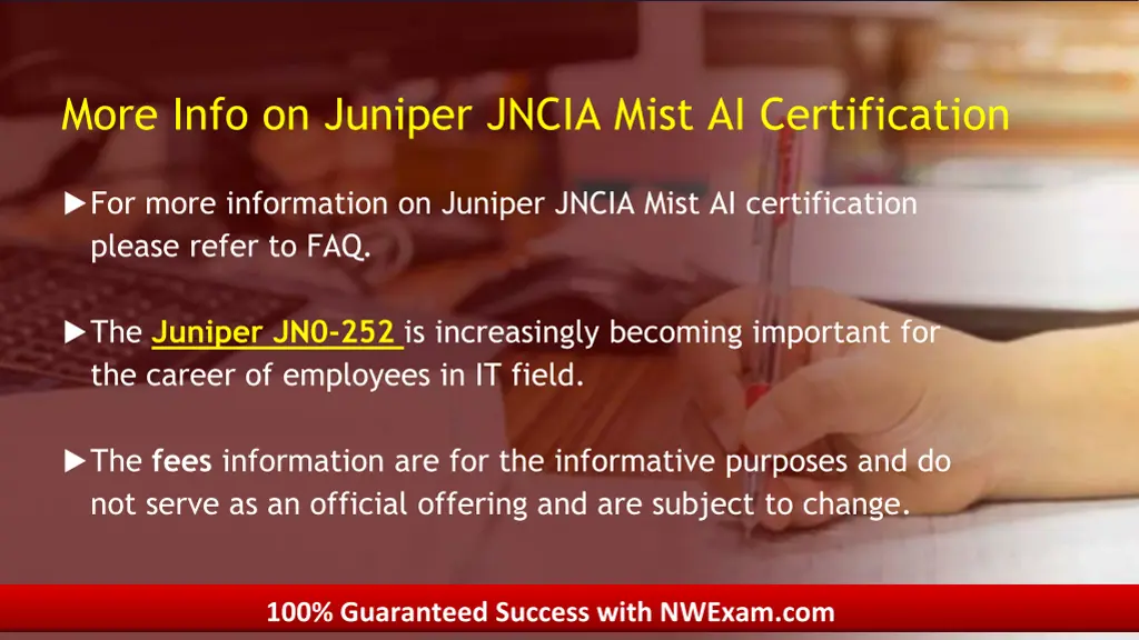 more info on juniper jncia mist ai certification