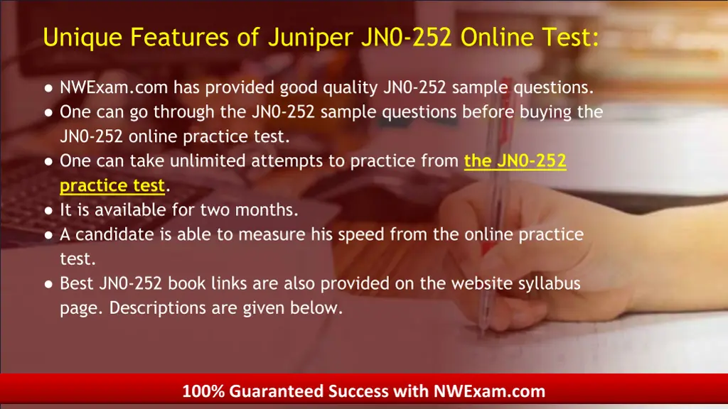 unique features of juniper jn0 252 online test