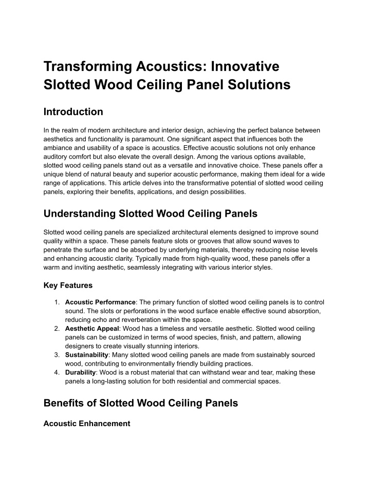 transforming acoustics innovative slotted wood