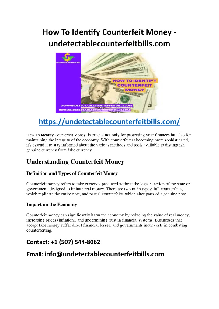 how to identify counterfeit money