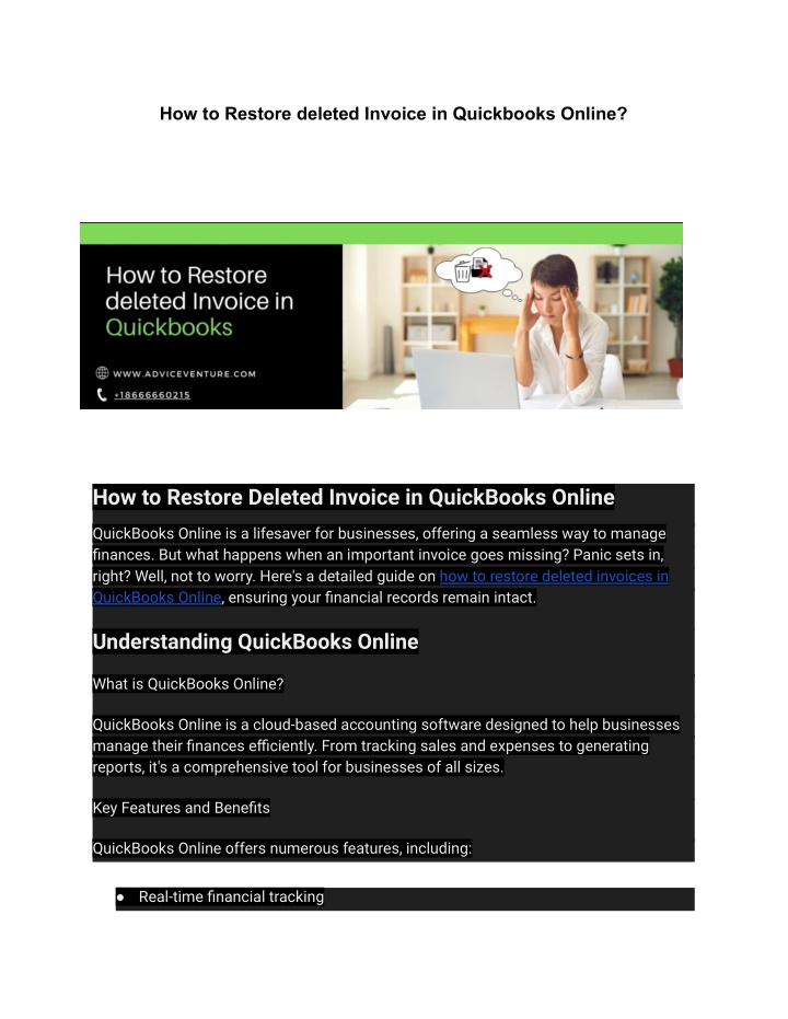 how to restore deleted invoice in quickbooks