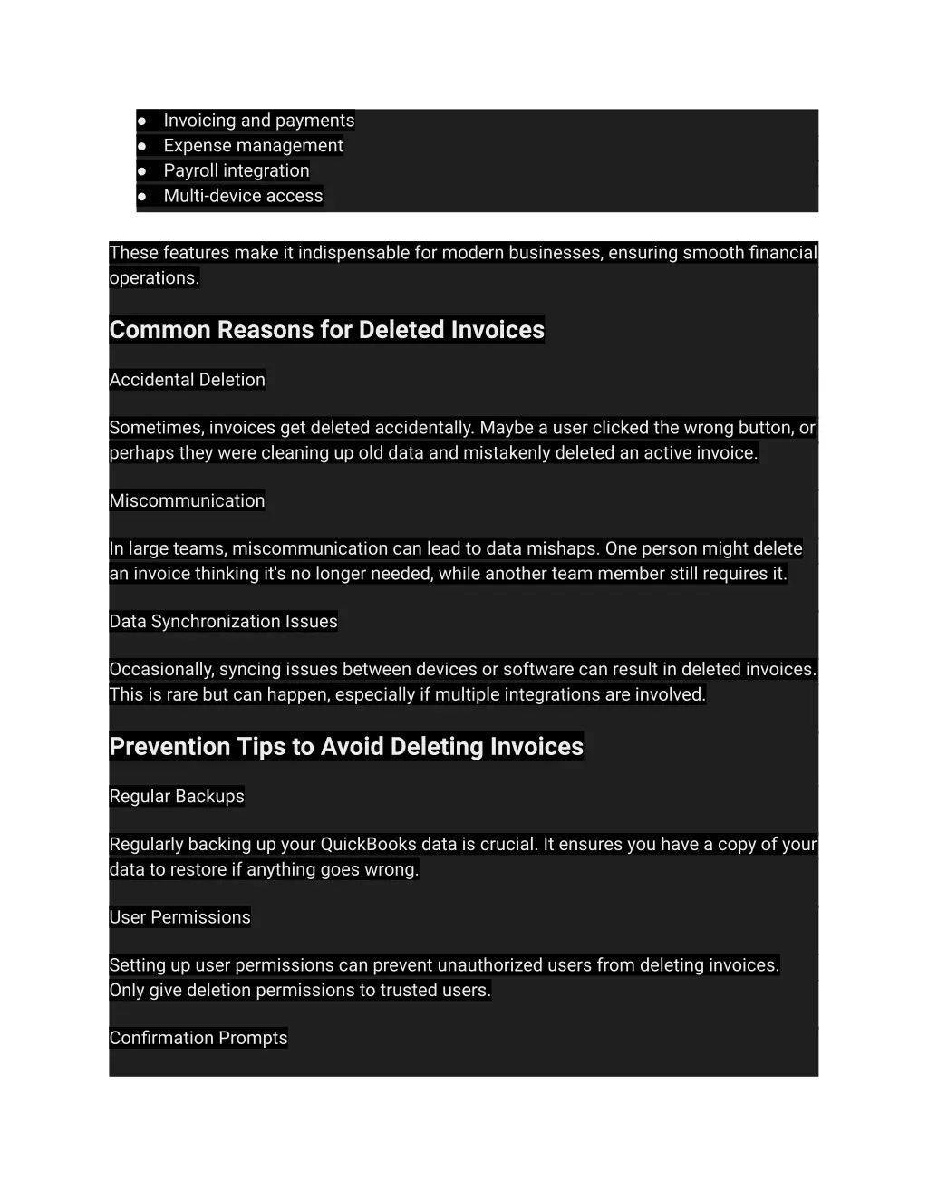 invoicing and payments expense management payroll