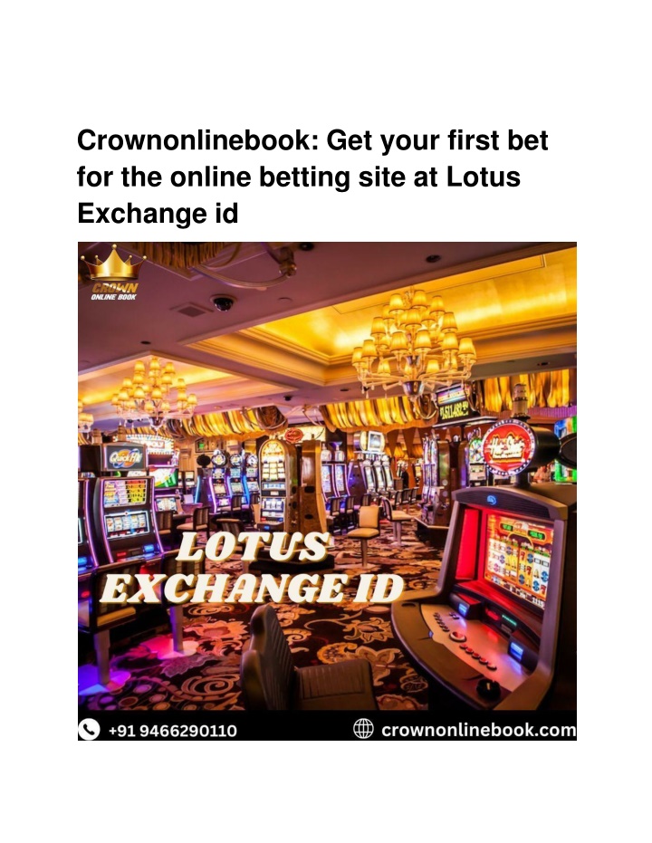 crownonlinebook get your first bet for the online