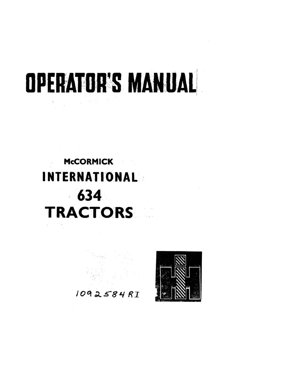 mccormick i nt ern ati o nal 634 tracto r s