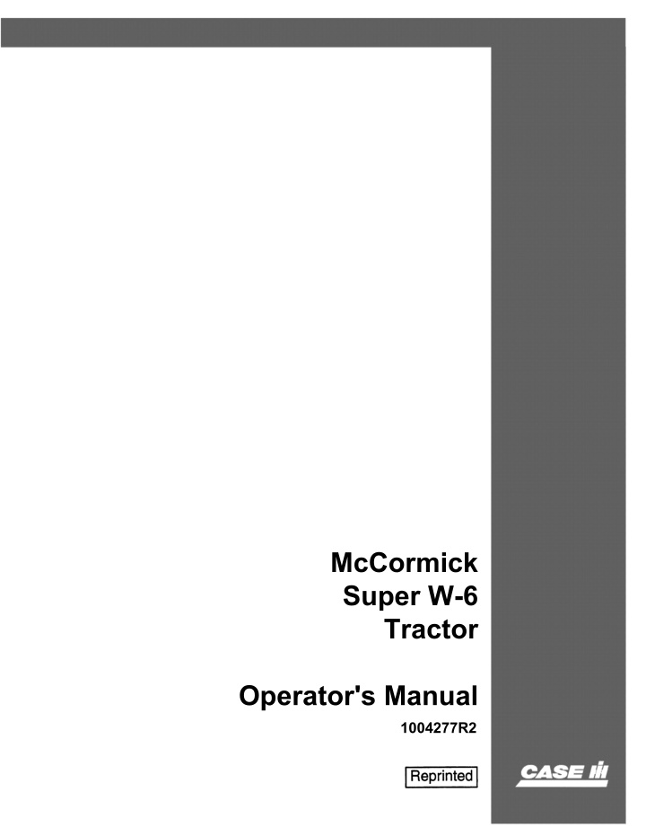 mccormick super w 6 tractor