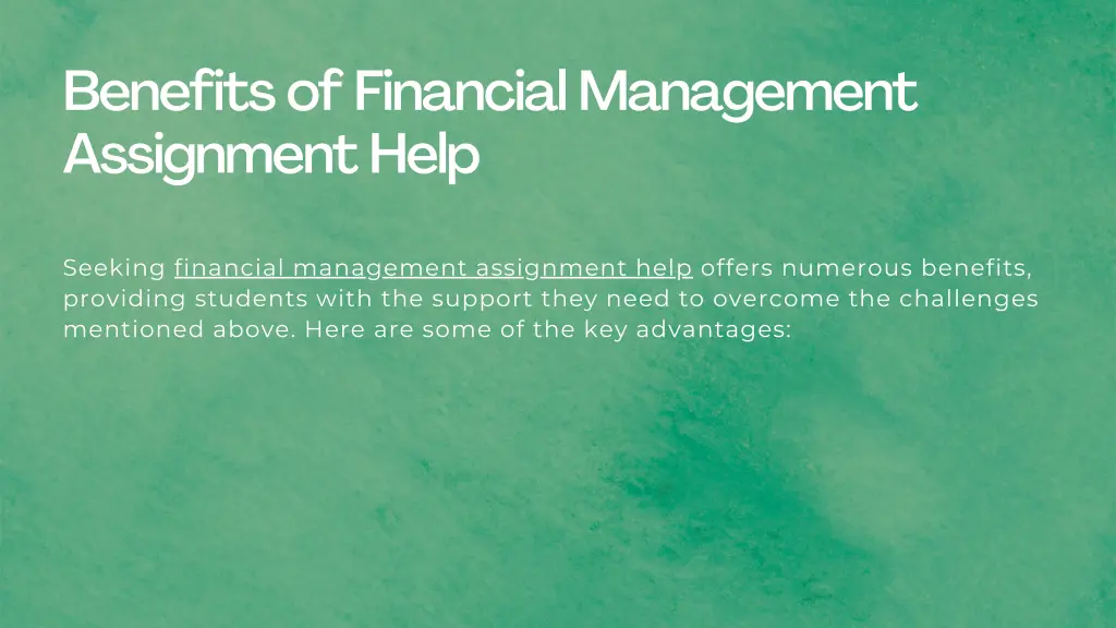 benefits of financial management assignment help