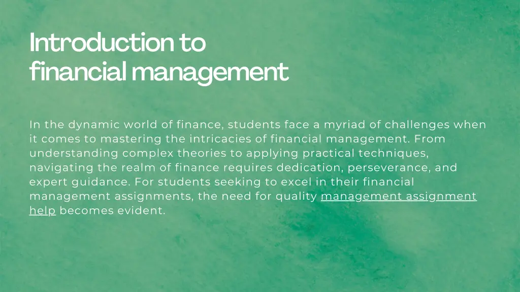 introduction to financial management