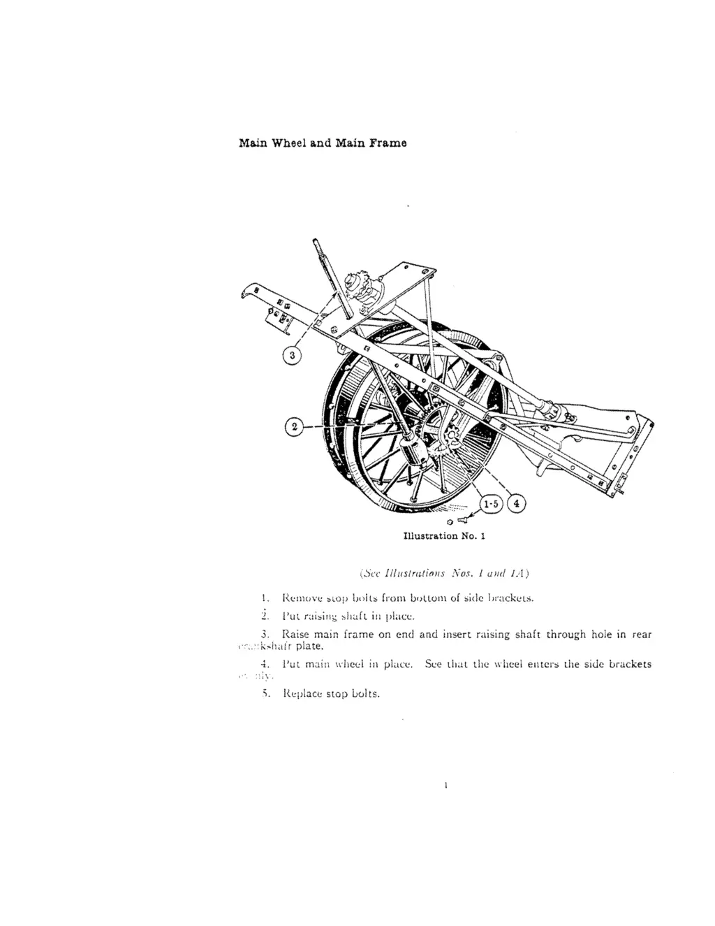 main wheel and majn frame