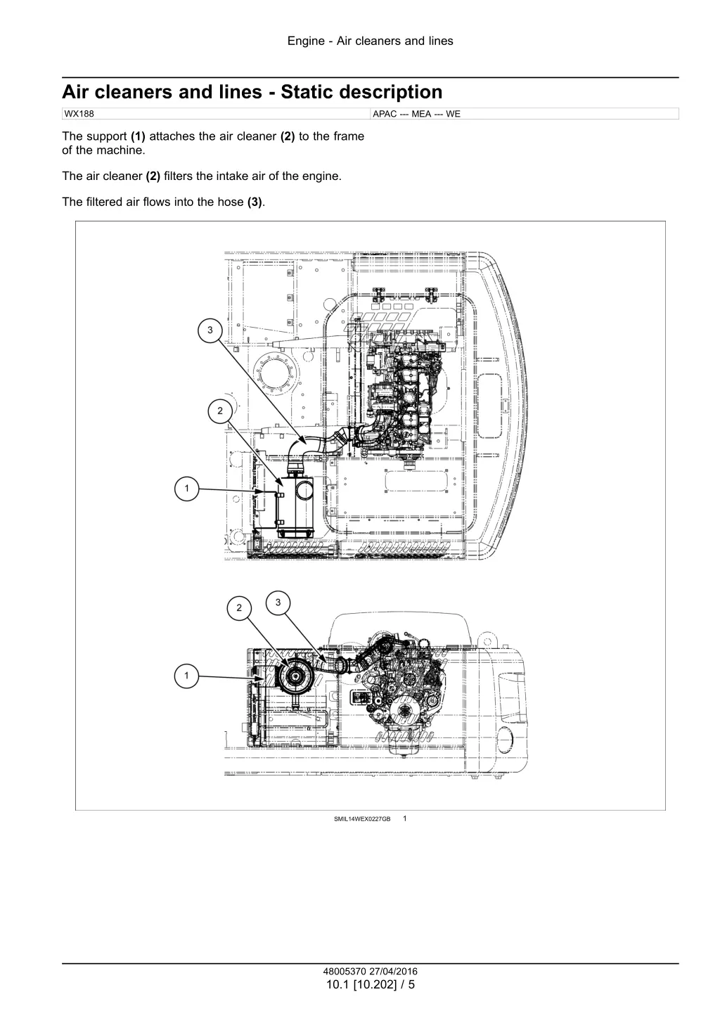 engine air cleaners and lines 2