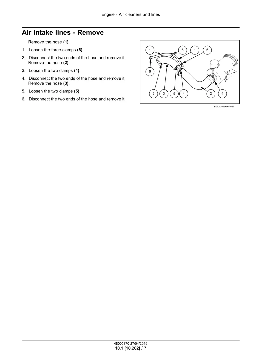 engine air cleaners and lines 4