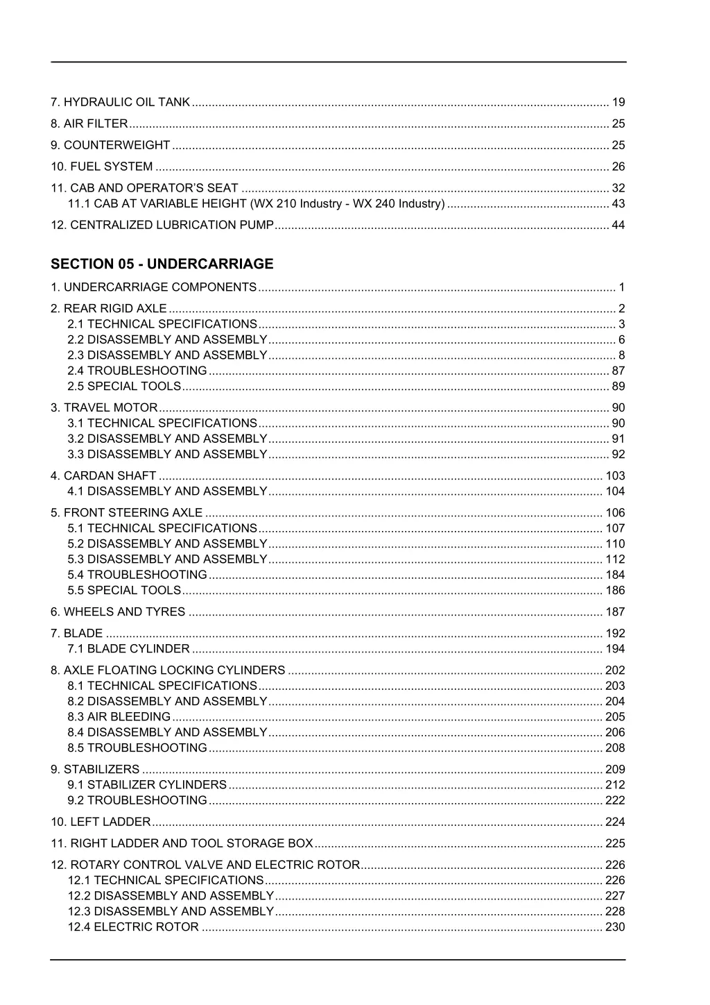 7 hydraulic oil tank 19