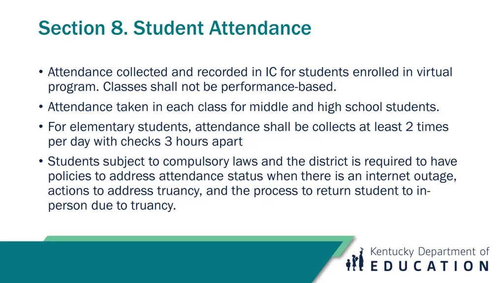 section 8 student attendance