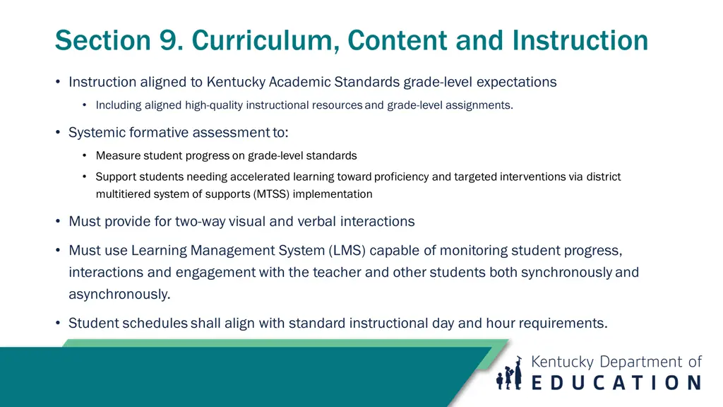 section 9 curriculum content and instruction