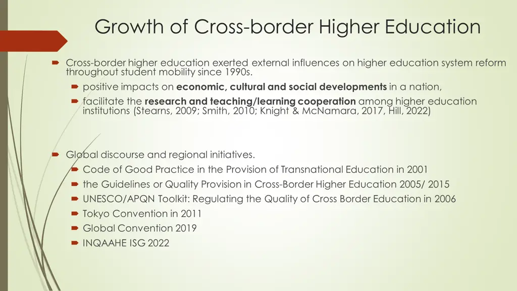 growth of cross border higher education