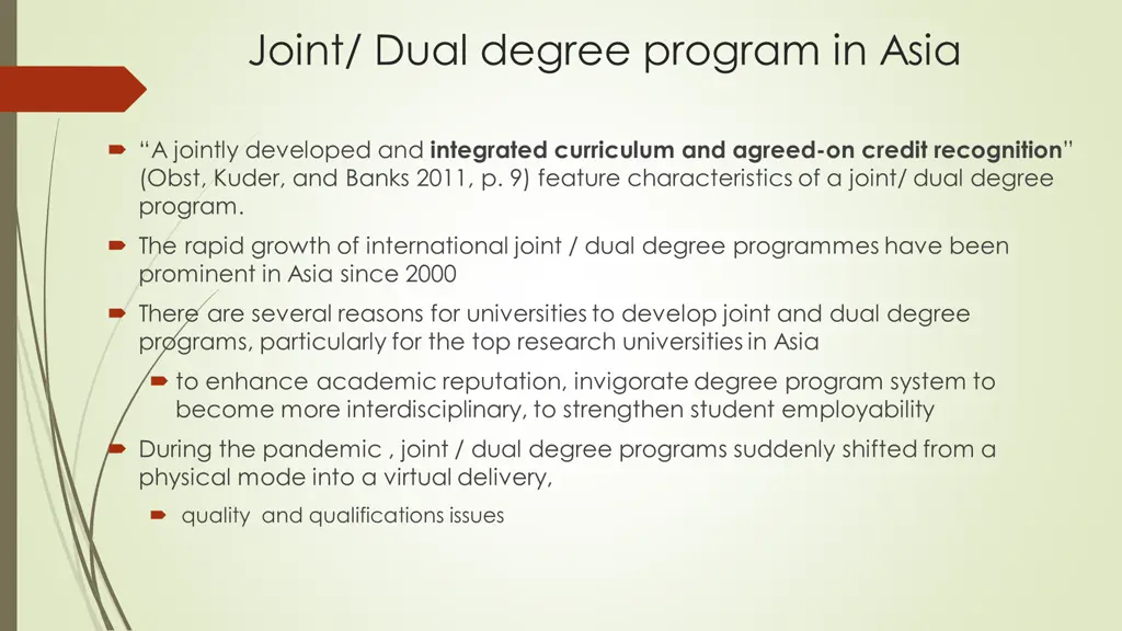 joint dual degree program in asia