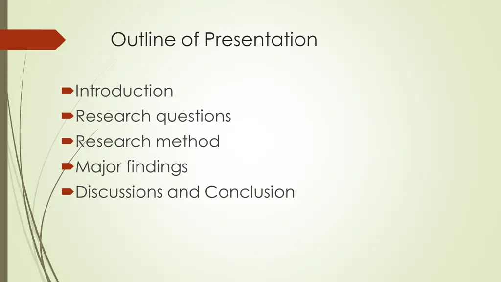 outline of presentation