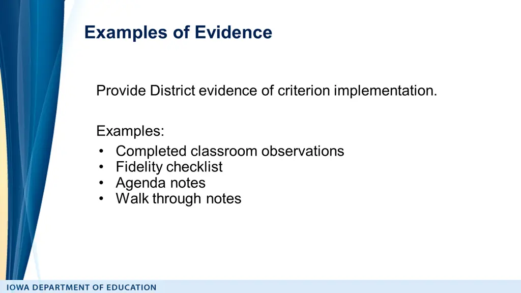 examples of evidence