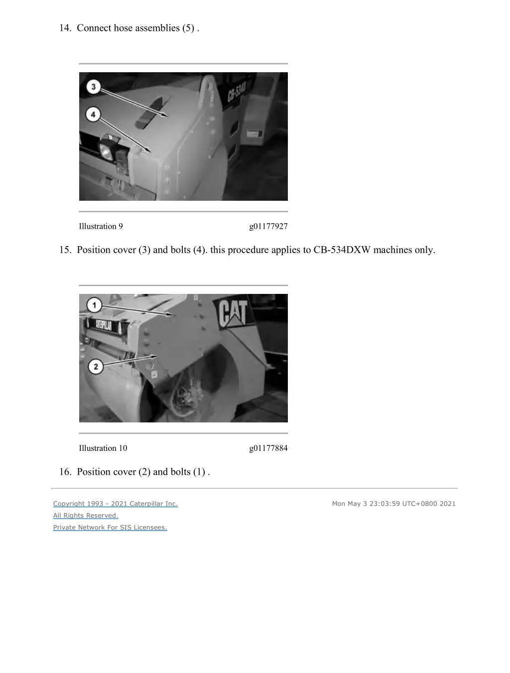 cb 534d vibratory compactor c4b00001 up machine 14