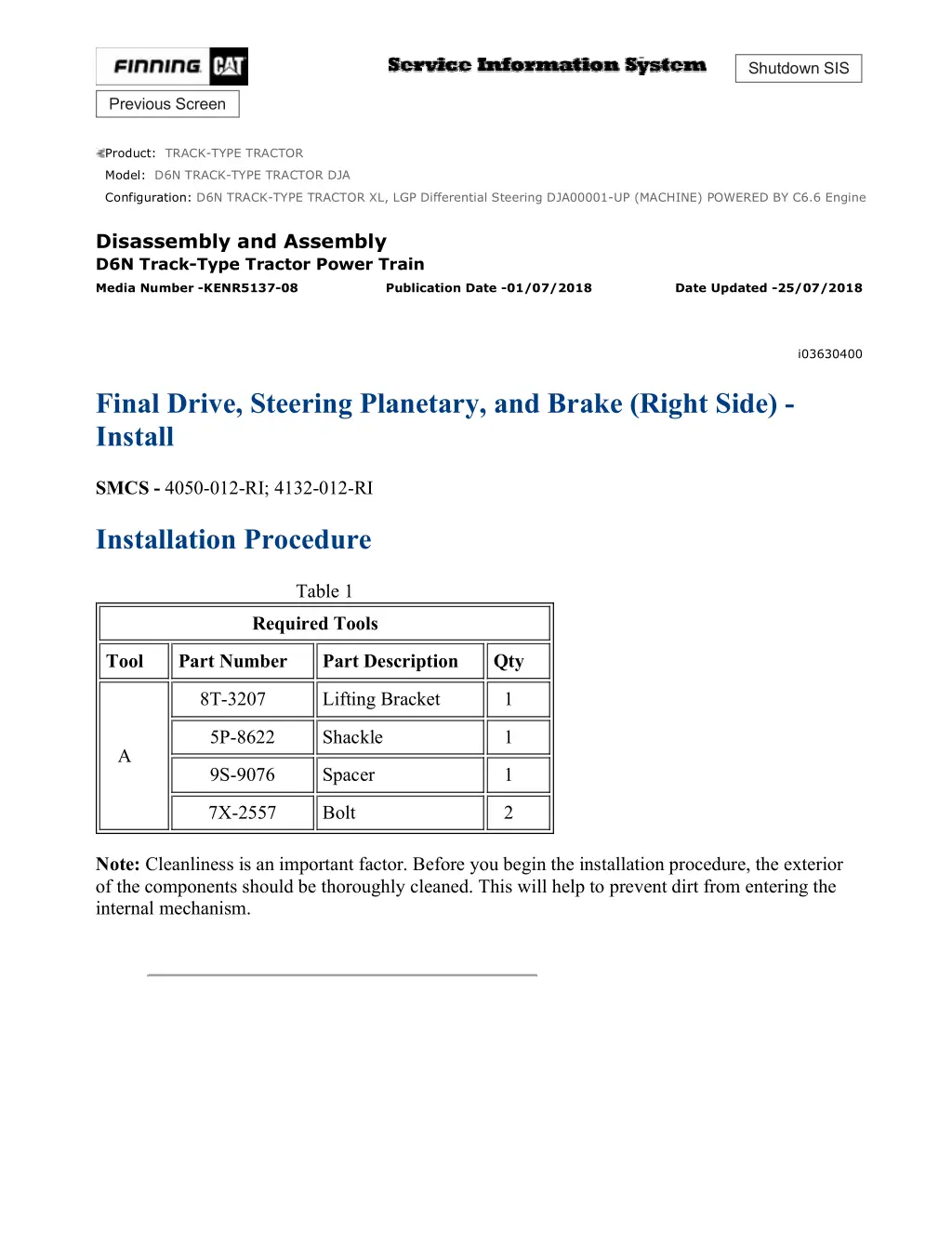 d6n track type tractor xl lgp differential 13