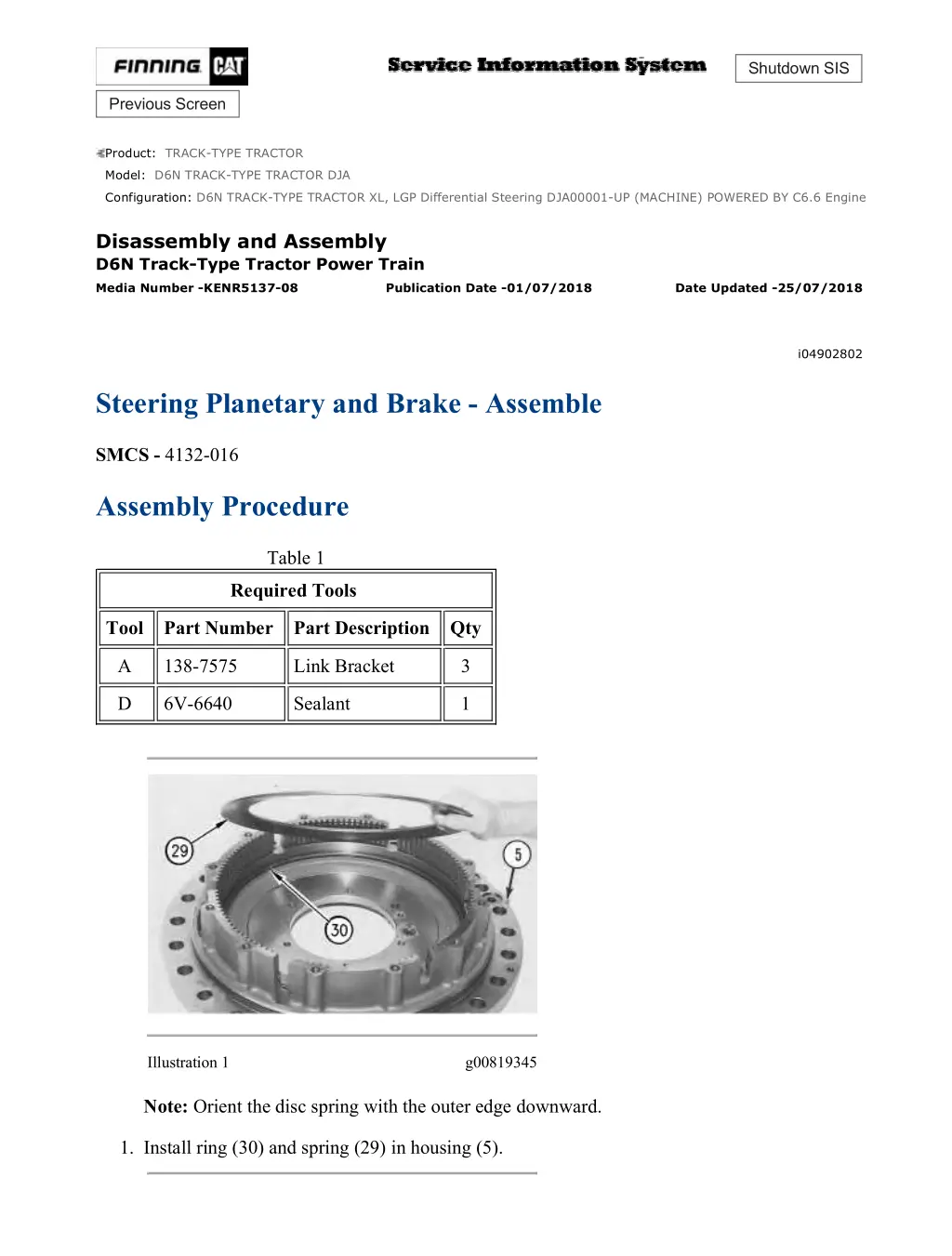 d6n track type tractor xl lgp differential 7