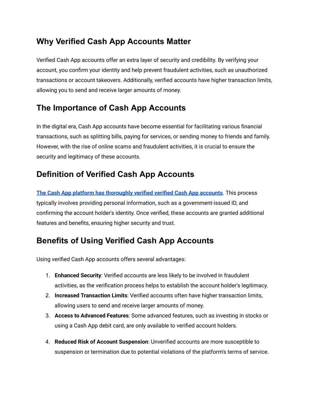 why verified cash app accounts matter