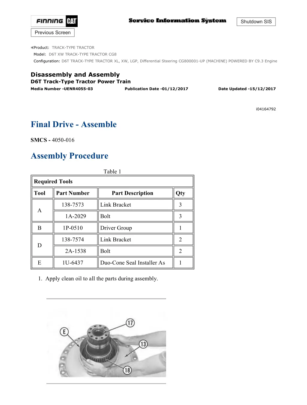 d6t track type tractor xl xw lgp differential 10