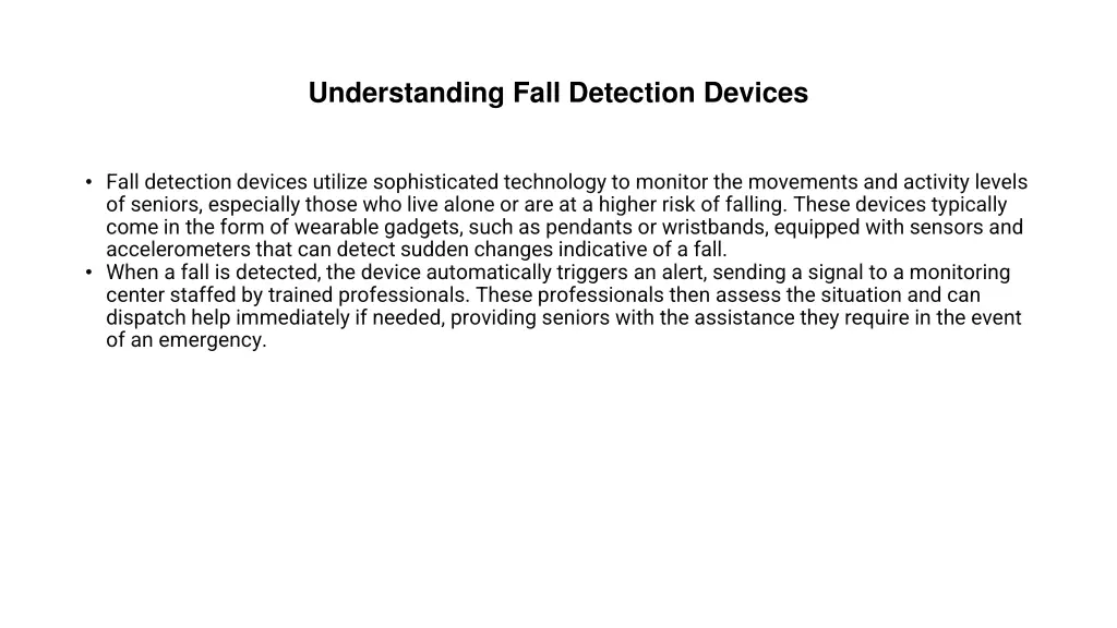 understanding fall detection devices