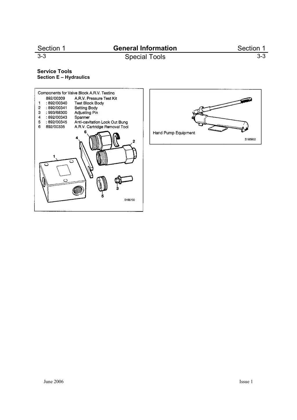 general information special tools 1