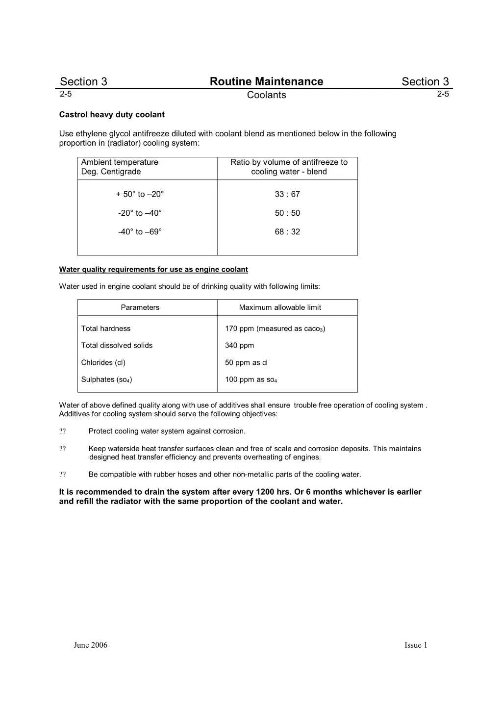 routine maintenance coolants