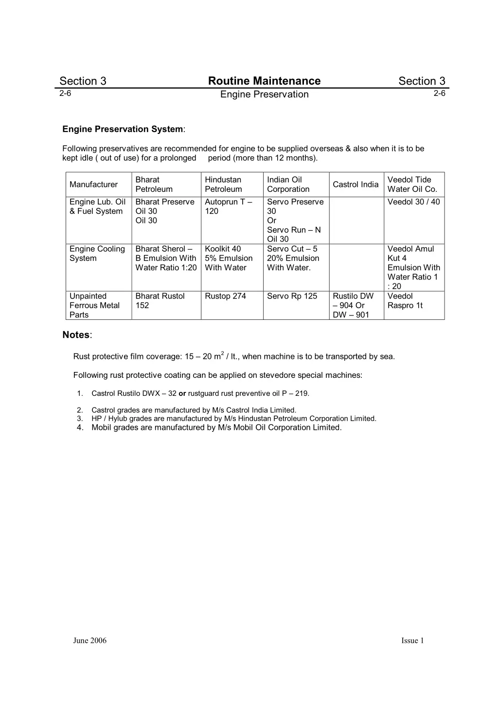 routine maintenance engine preservation