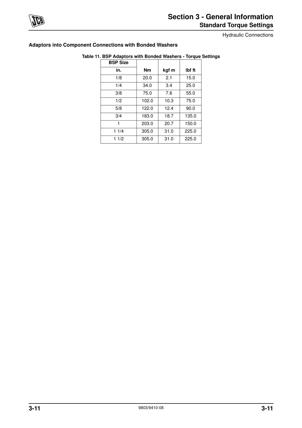 section 3 general information standard torque 5