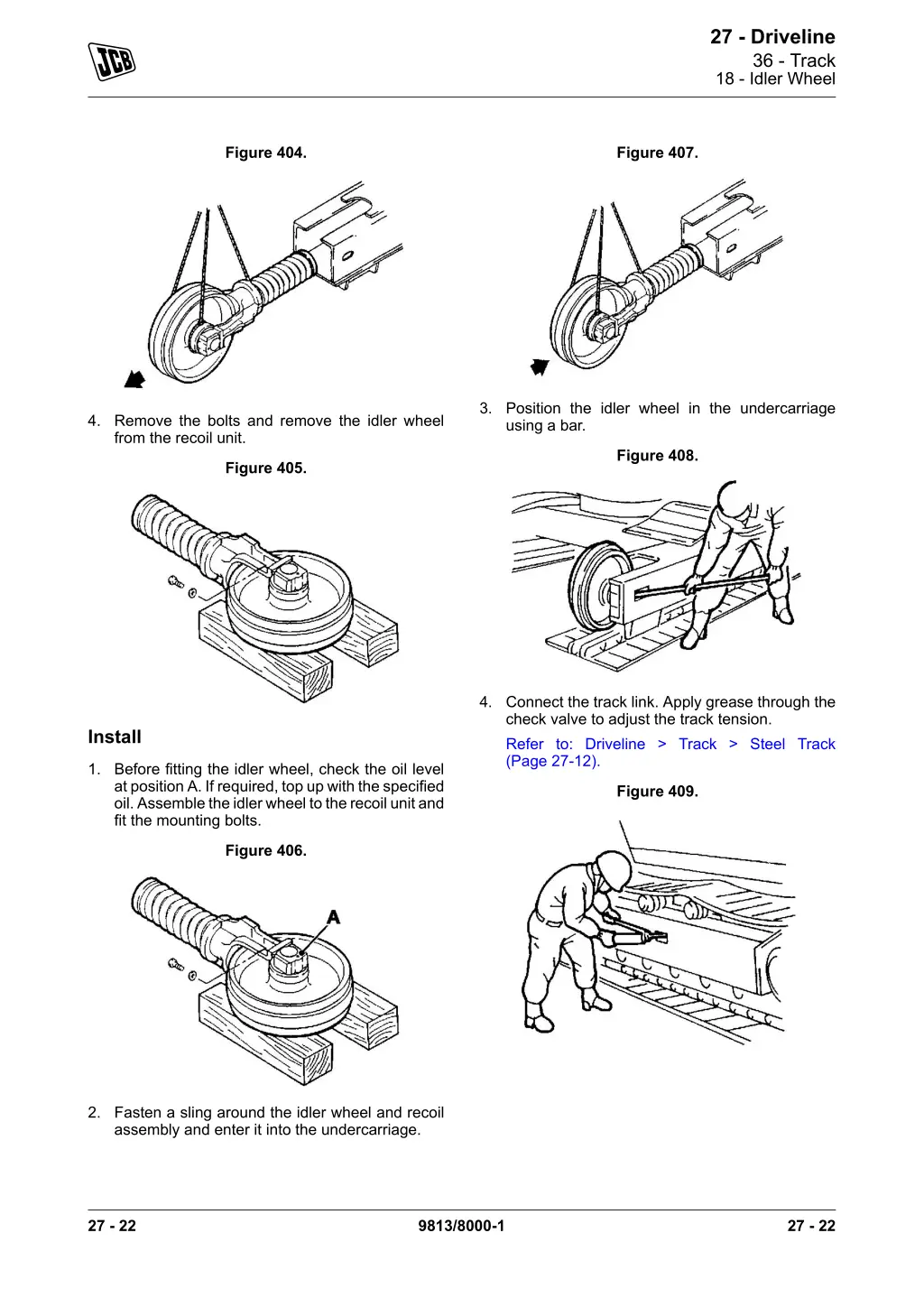 27 driveline 36 track 18 idler wheel 1