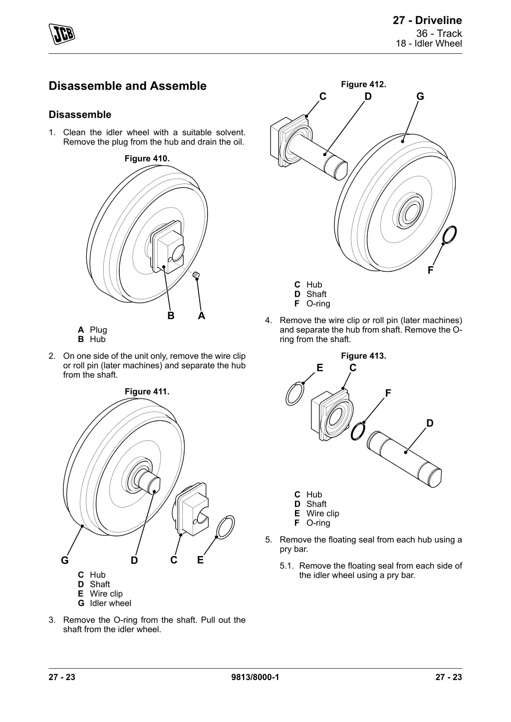 27 driveline 36 track 18 idler wheel 2