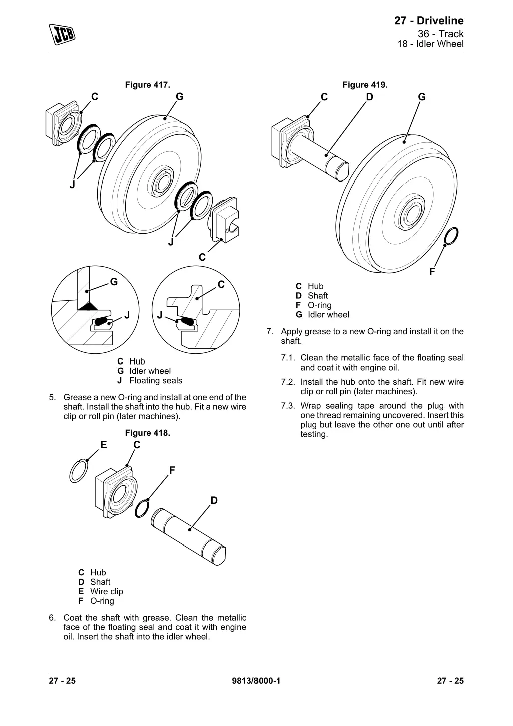 27 driveline 36 track 18 idler wheel 4