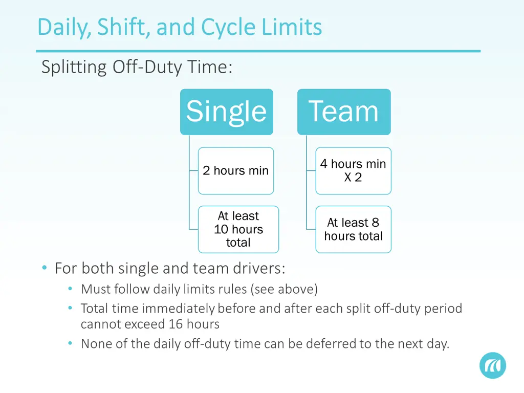 daily shift and cycle limits daily shift