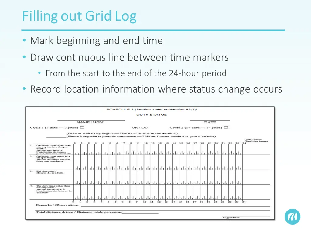 filling out grid log filling out grid log