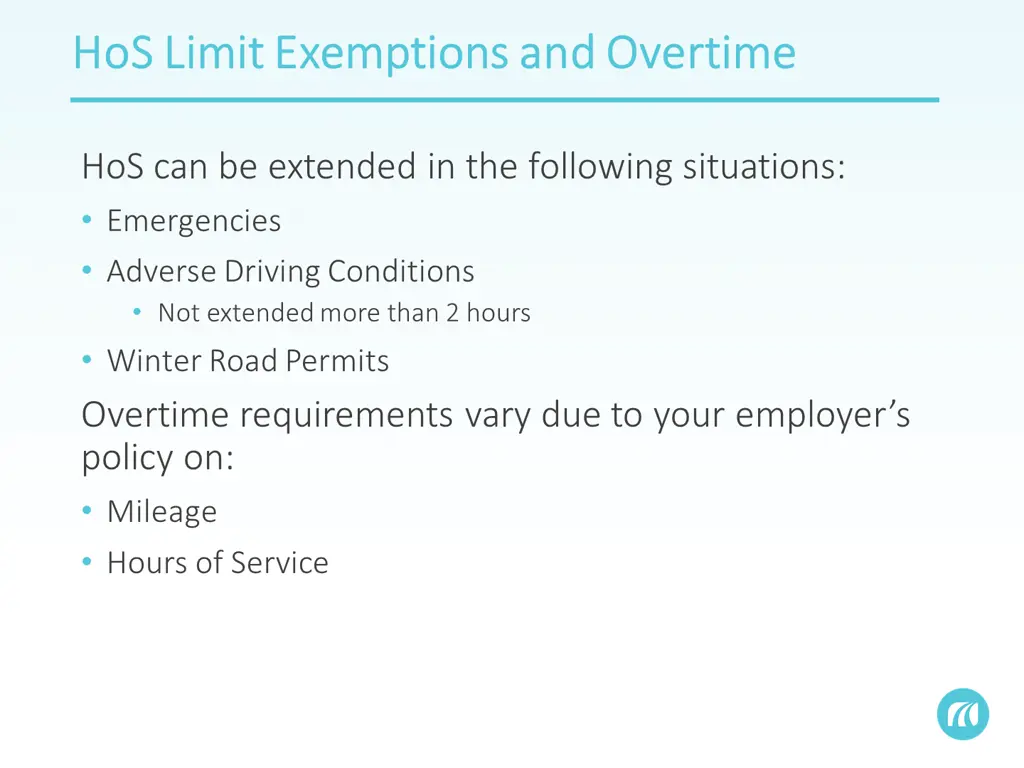 hos limit hos limit exemptions and overtime