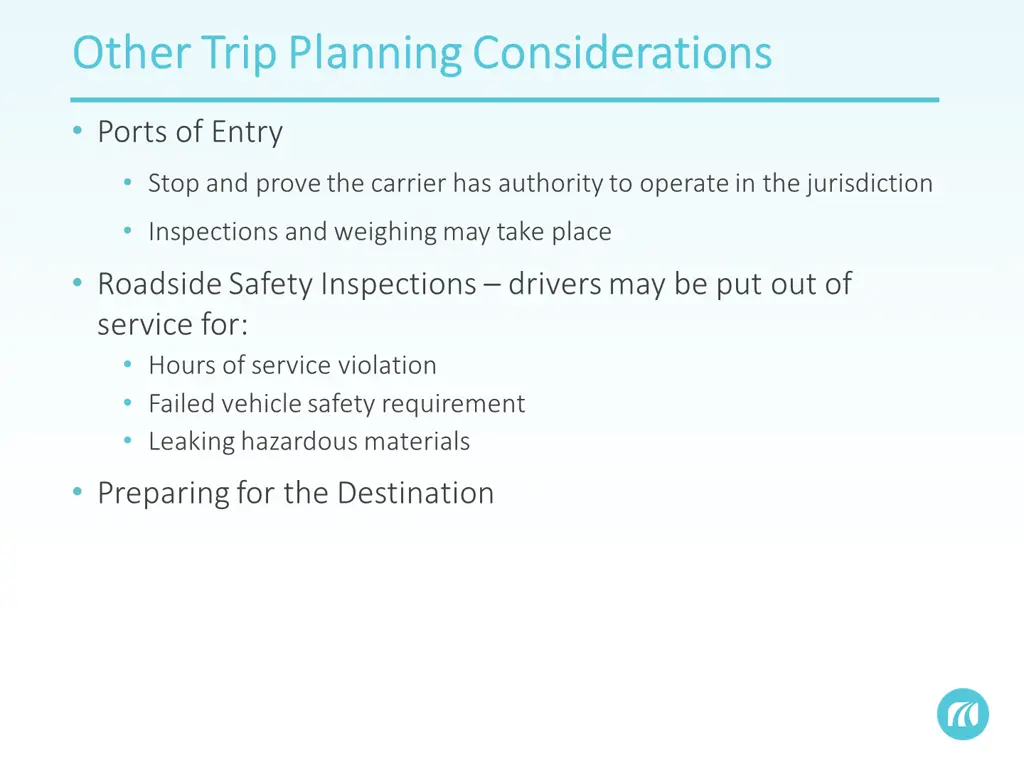 other trip planning considerations other trip
