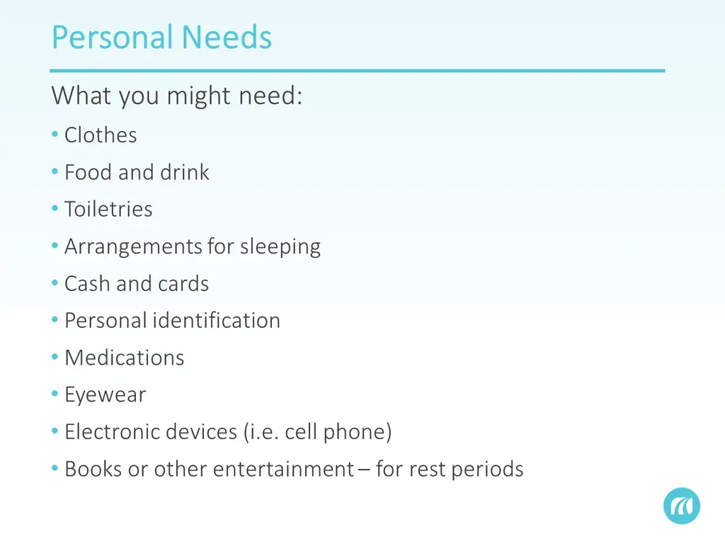 personal needs personal needs