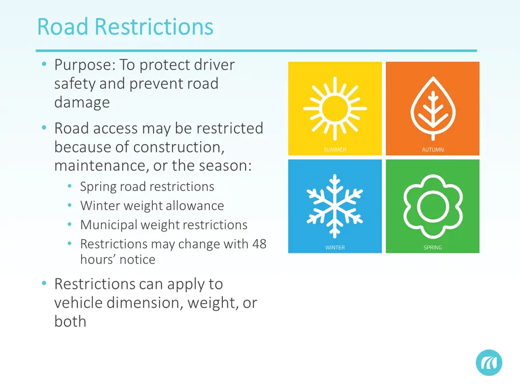 road restrictions road restrictions