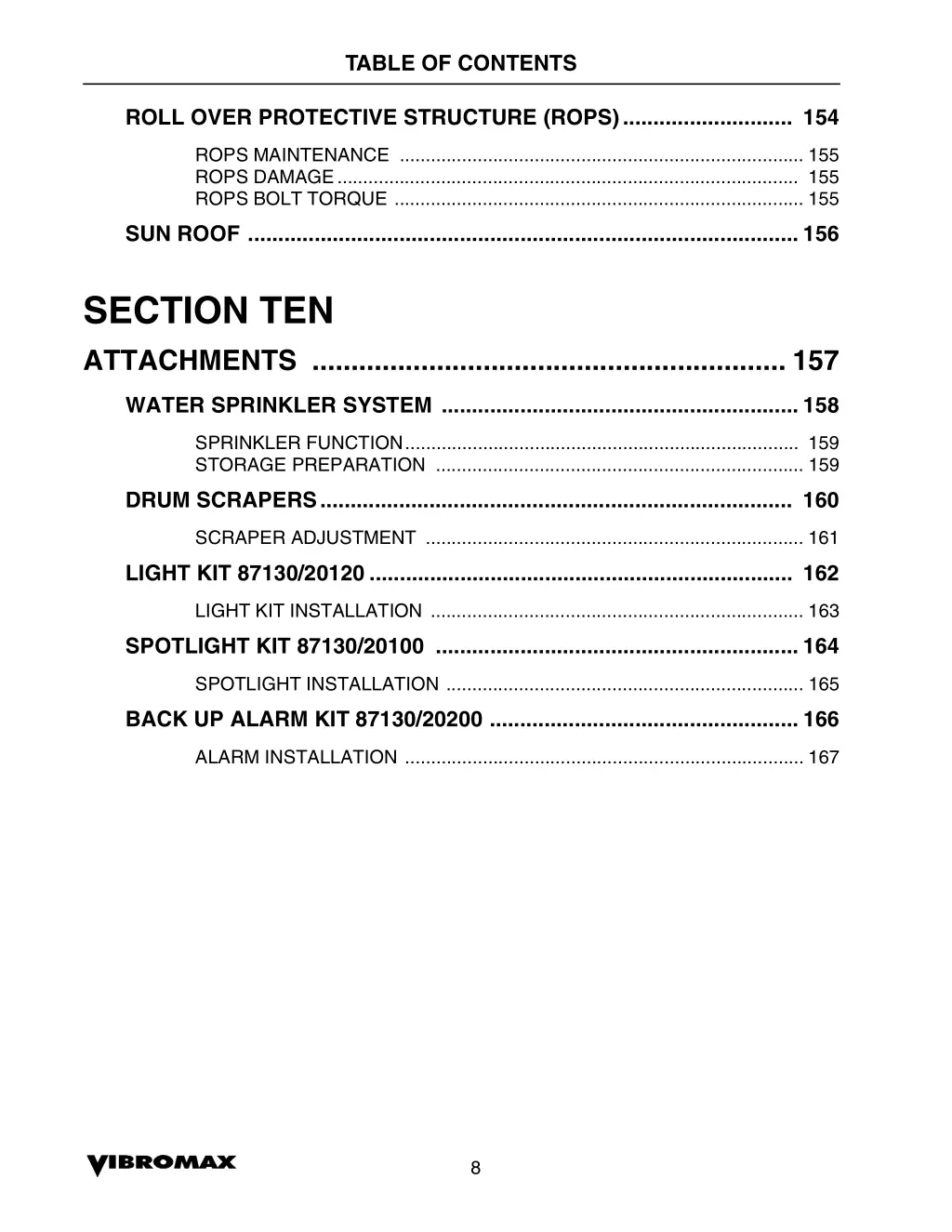 table of contents 5