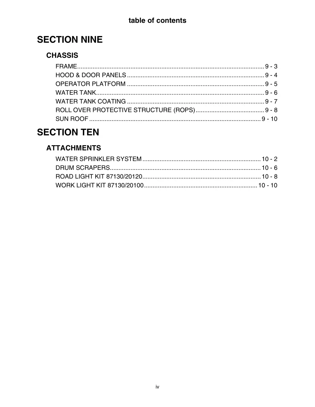 table of contents 3