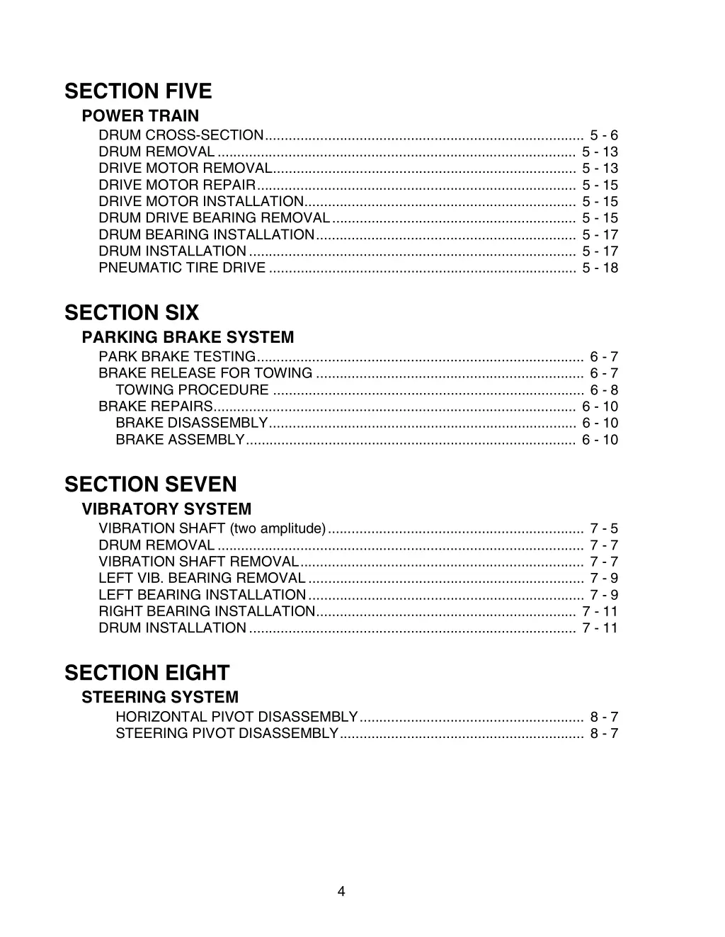 section five power train drum cross section