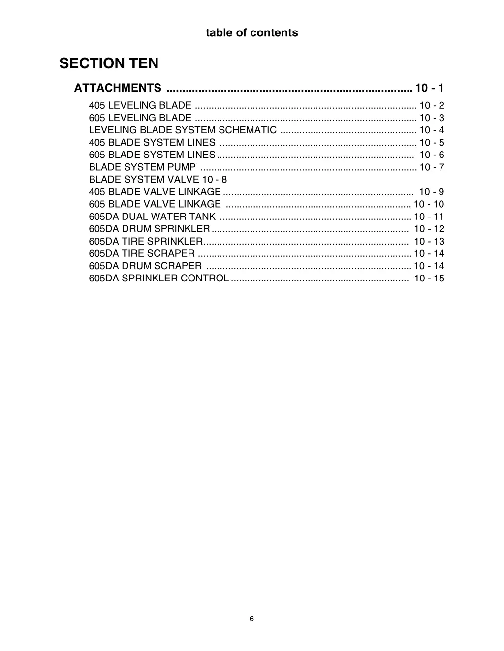 table of contents 5