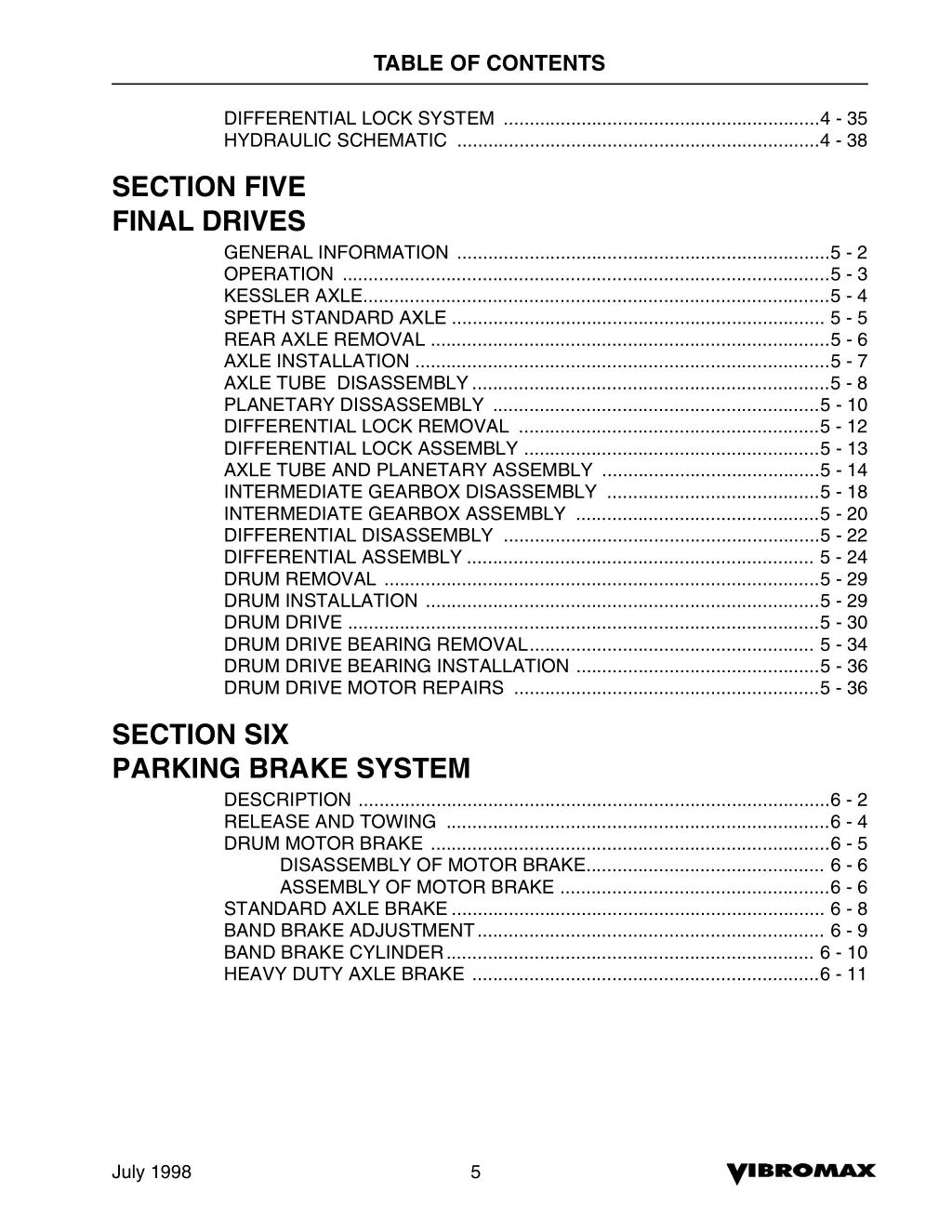 table of contents 2