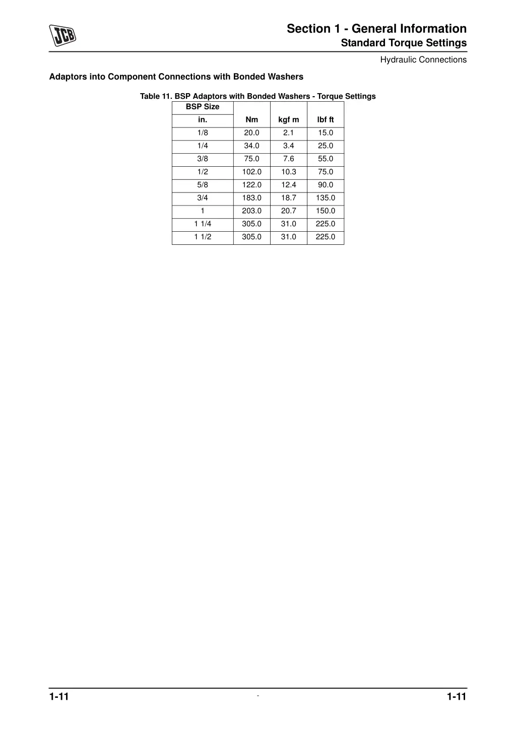 section 1 general information standard torque 6