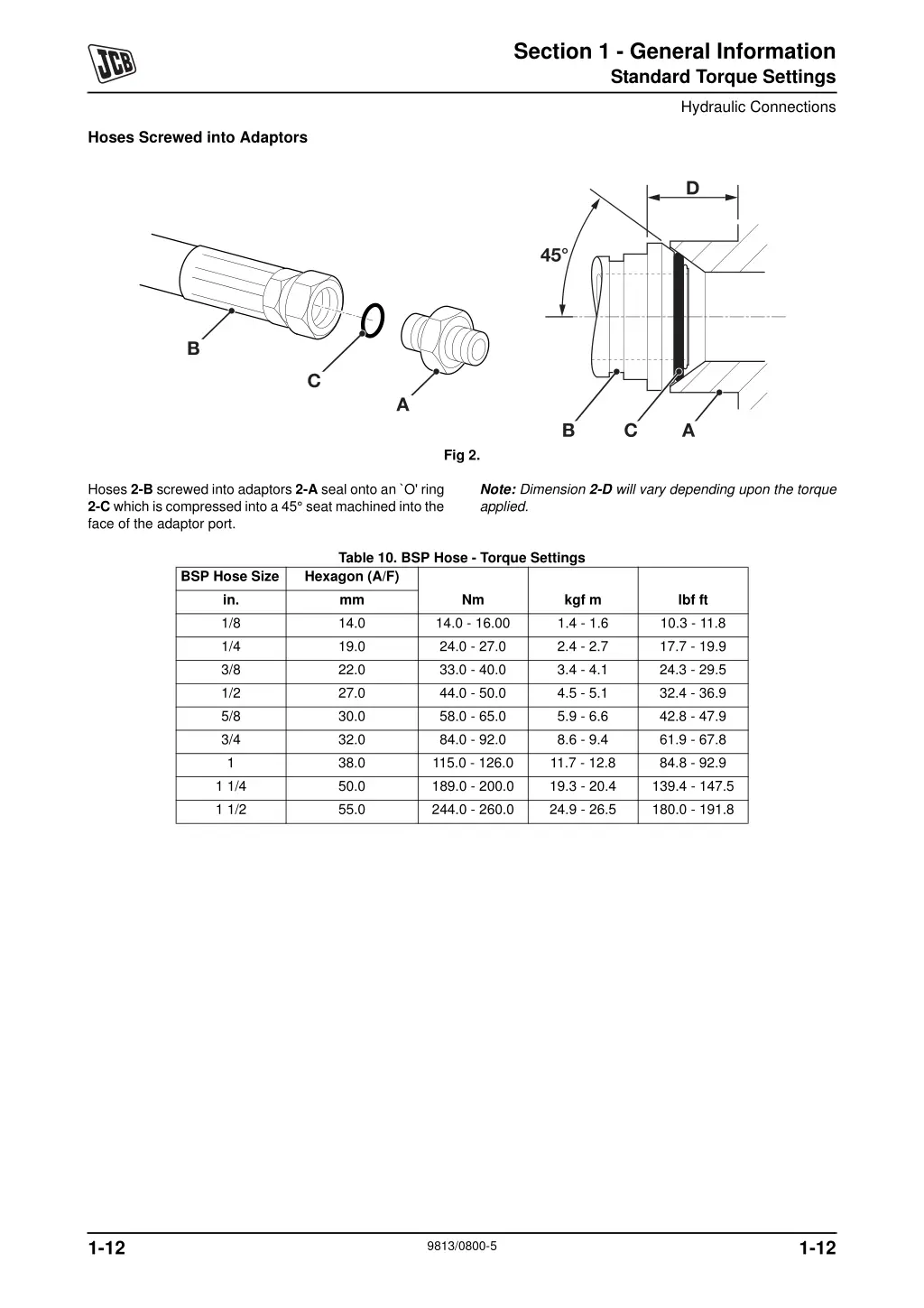 section 1 general information standard torque 5