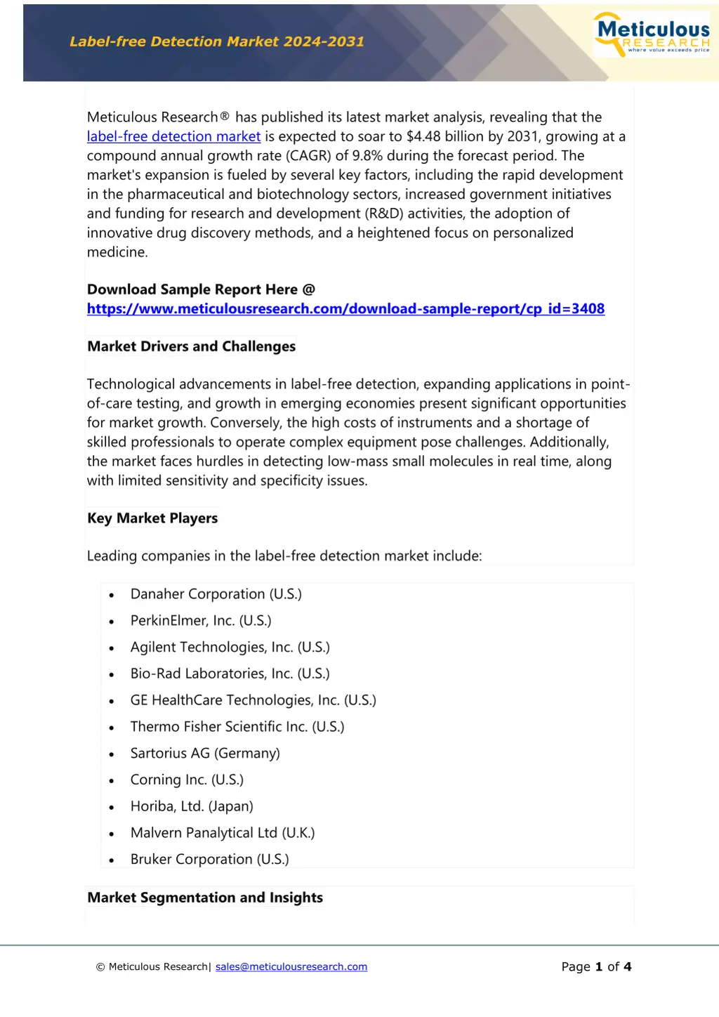 label free detection market 2024 2031