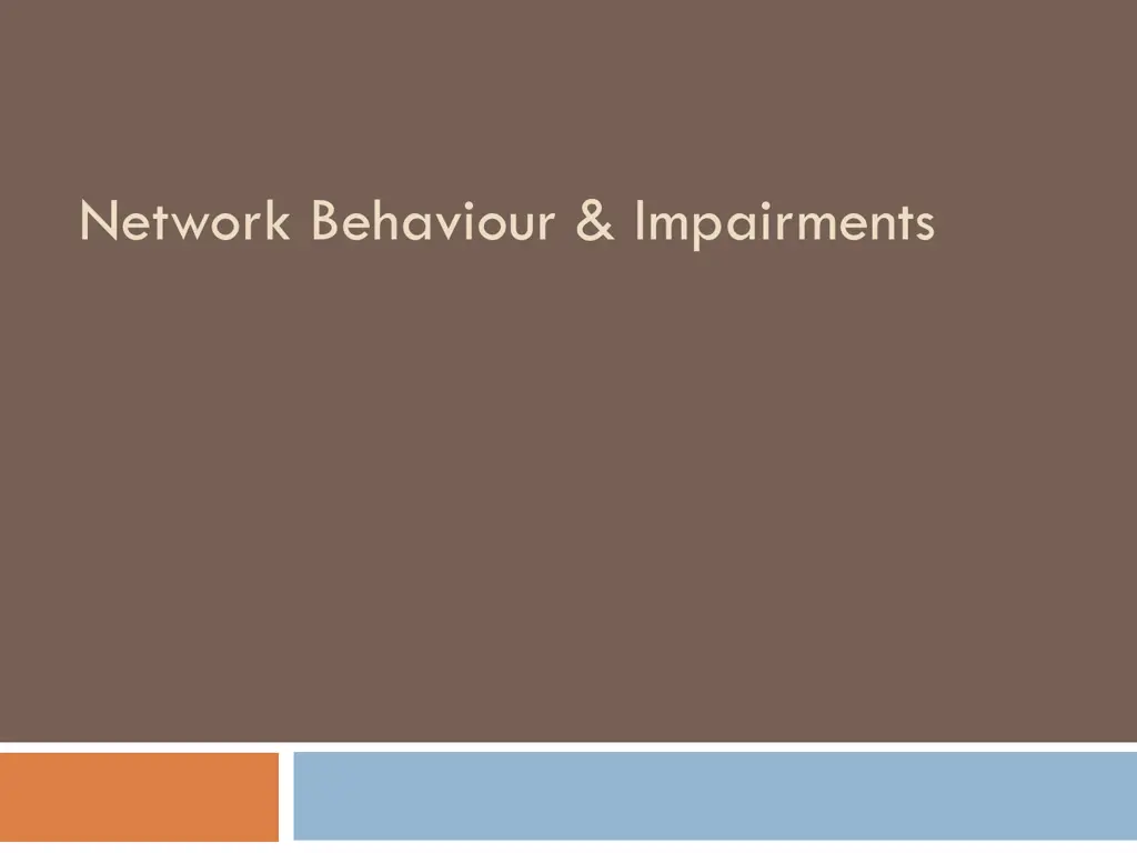 network behaviour impairments
