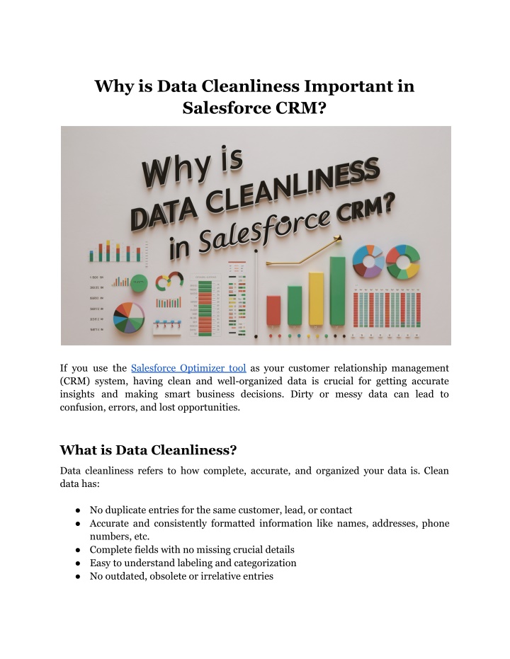why is data cleanliness important in salesforce
